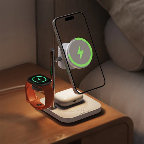 Acefast 32.5W Qi2 Premium 3-in-1 Magnetic Wireless Charger with Night Ambient Light - image 5