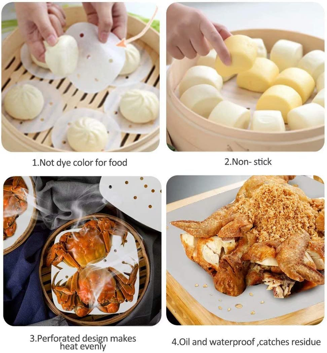 200pcs Air Fryer Liners Perforated Parchment Paper Square Non-stick