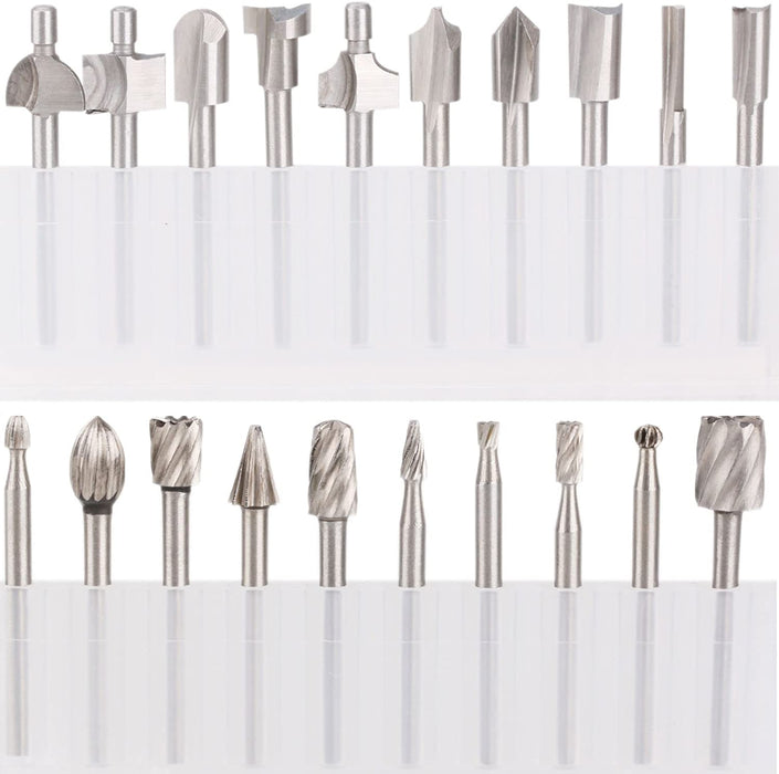 10pcs HSS Router Bits + 10pcs Rotary Bits