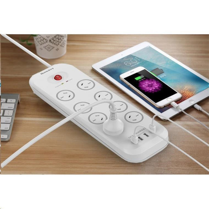 Huntkey 8 Outlet Surge Protected Powerboard with 4 USB Charging Ports Output:5V, 4A - image 5
