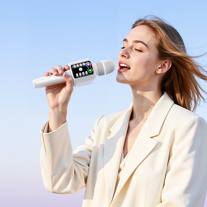 Hoco Karaoke Mic and Speaker, USB/SD/Aux, White - image 4