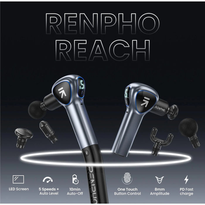 Renpho Reach Professional Massage Gun w Extendable Handle - image 5