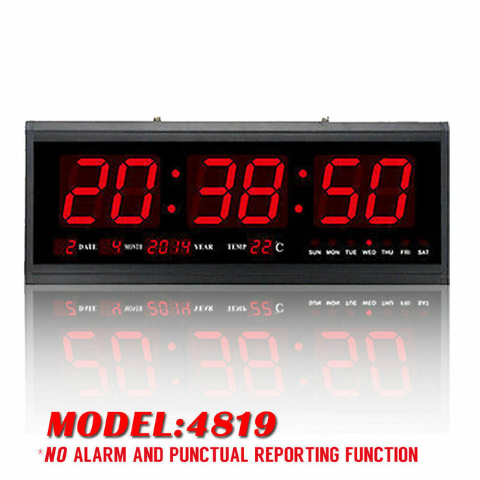 48cm Large Big Jumbo LED Wall Desk Clock Display With Calendar Temperature