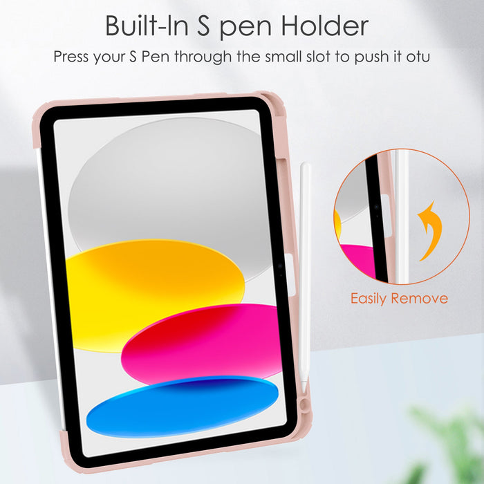 iPad 10.9" Case (10th Gen 2022), Pad 11 (A16 2025) Clear Pen Slot Holder Case Cover