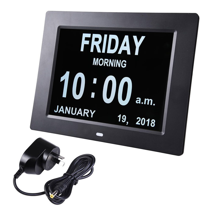8" Dementia Calendar Clock Digital Alarm Clock