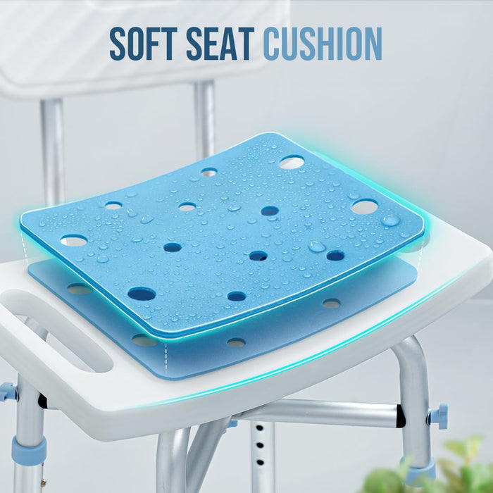 Heavy Duty Shower Chair with Back Height Adjustable