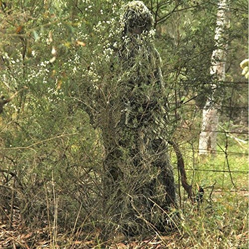 Ghillie Suit Camouflage Hunting Suit with Hood, Rifle Wrap & Storage Bag