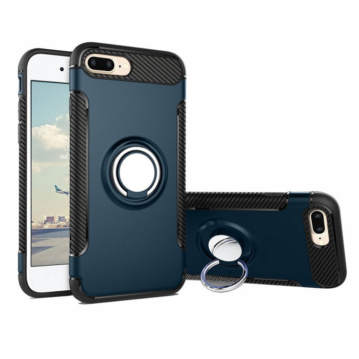 iPhone 7 Plus 8 Plus Magnetic Ring Stand Case Navy