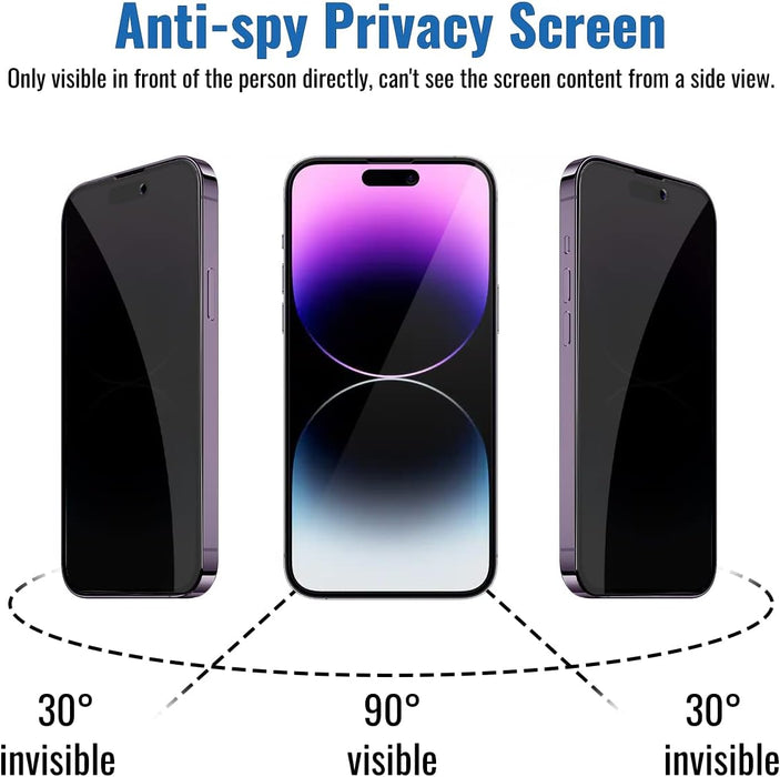 iPhone 15 Pro Screen Protector Anti Peep Spy Privacy Tempered Glass