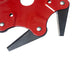Red and black pruning shears on a white background