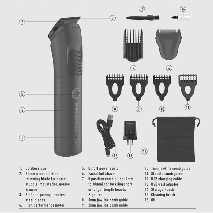 ConairMan The Metalcraft Beard and Stubble Hair Trimmer - image 6