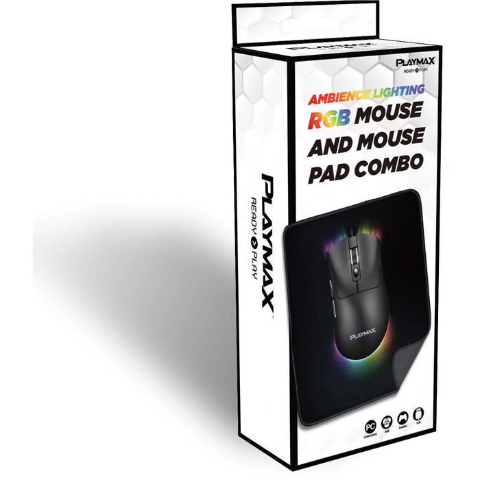 Playmax Black RGB Gaming Mouse and Mouse Mat Combo - image 6