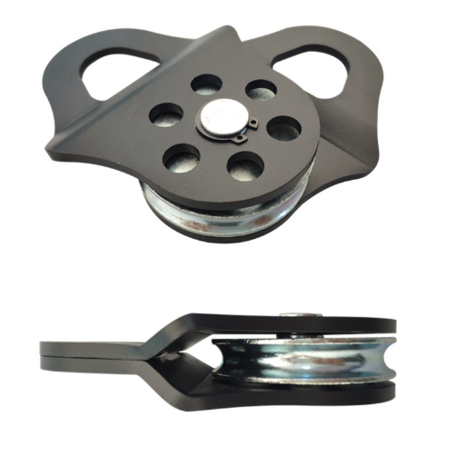 Two pulley systems on a white background