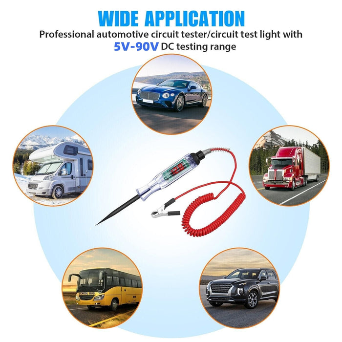 Auto Car Electrical Circuit Voltage Tester 5-90V Red