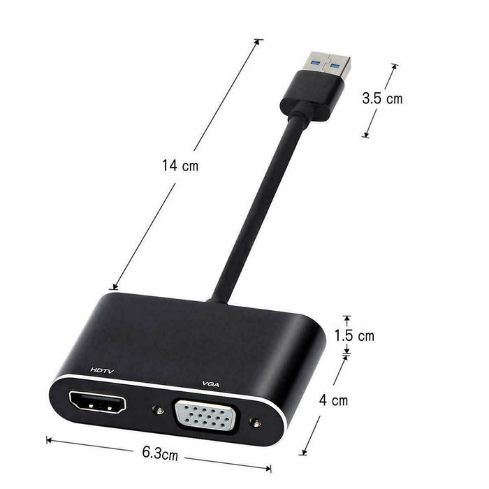 USB 3.0 to HDMI VGA 1080P Adapter
