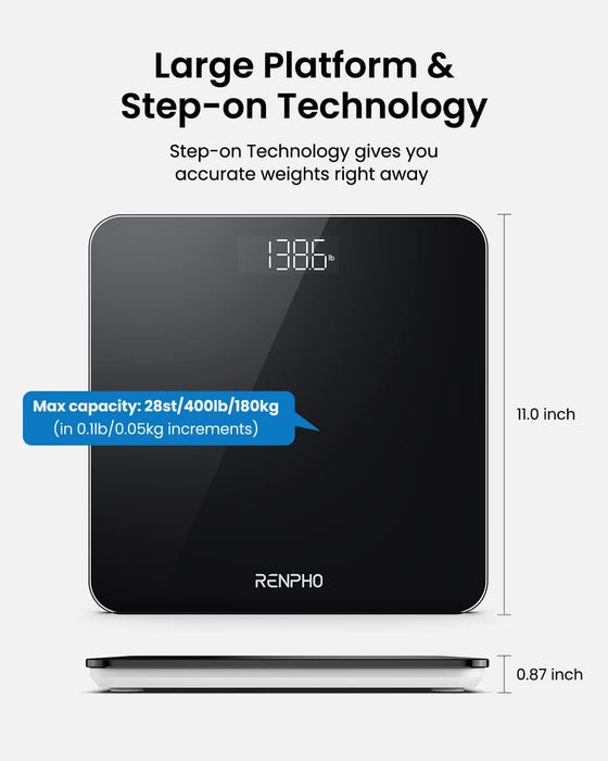 Renpho Digital Bathroom Scale Black - image 6