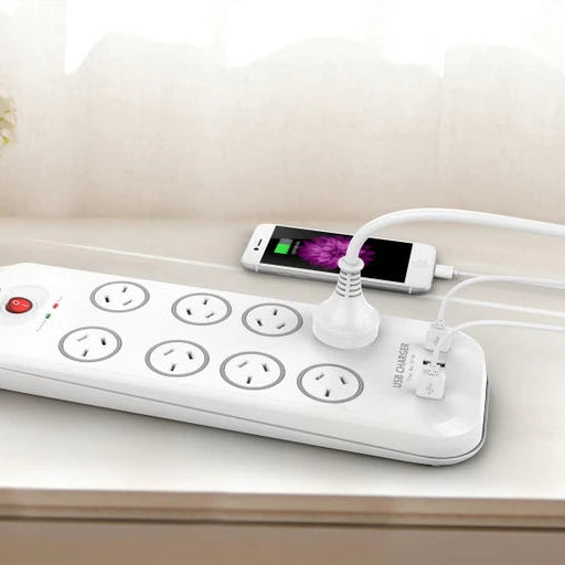 Huntkey 8 Outlet Surge Protected Powerboard with 4 USB Charging Ports Output:5V, 4A - image 6
