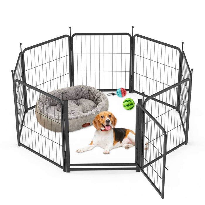 8 Panel Pet Playpen Dog Exercise Pen Fence Metal Exercise Barrier 100cm