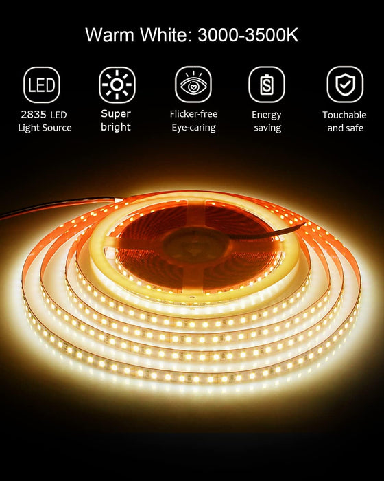 2835 24V 5M LED Strip Light Warm White 600LED