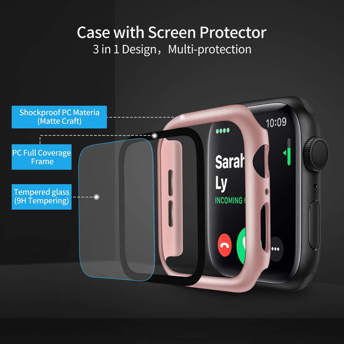 Apple Watch 40mm Case with Tempered Glass Screen Protector