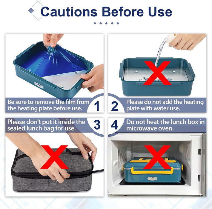 Portable Electric Heated Heating Lunch Box Bento Food Warmer 12V