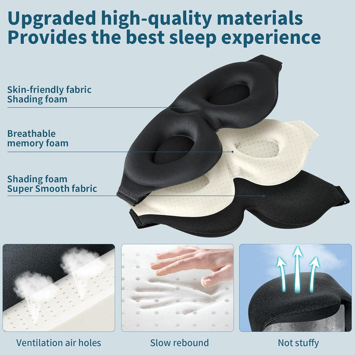 Travel Sleep Eye Mask 3D Memory Foam Padded Light Sleeping Blindfold