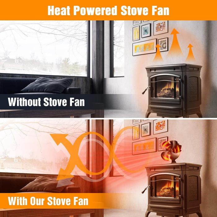 Heat Powered Stove Fireplace Fan