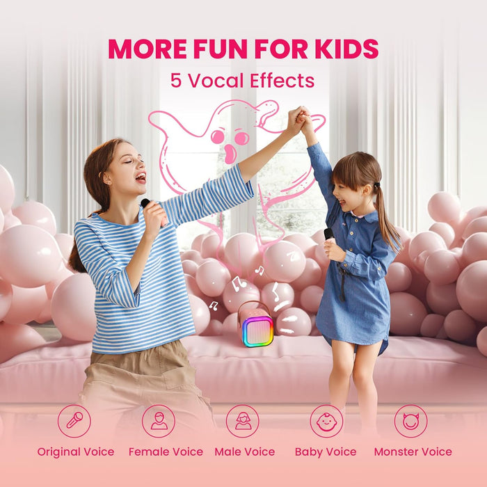 Karaoke Machine with 2 Microphones Bluetooth Speaker