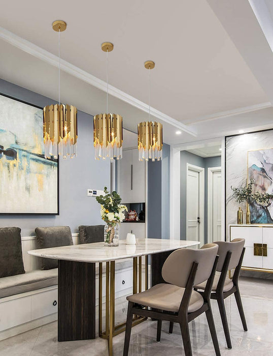 Modern Crystal Pendant Light Gold