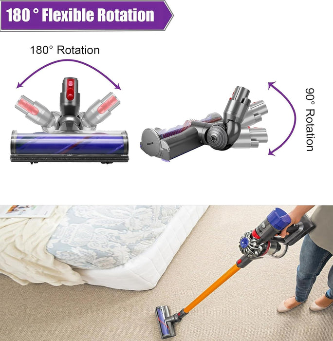 Direct Drive Motorhead Brush Head for Dyson V7, V8, V10, V11 & V15 Vacuum Cleaners