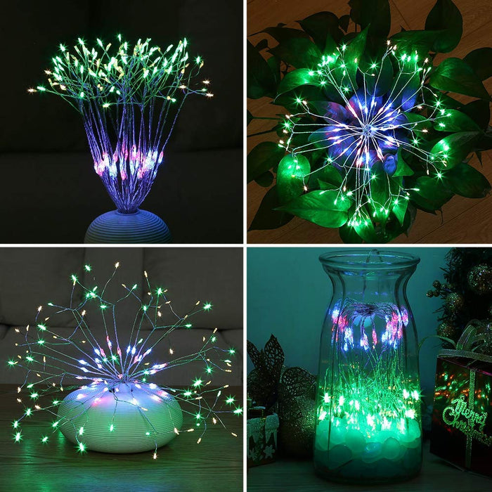 198 LED Hanging Starburst Firework Fairy String Light Lamp Party Xmas Decro