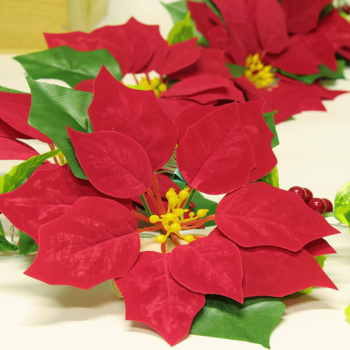10LED Christmas Red Flower Tree Light Xmas Light String Lights