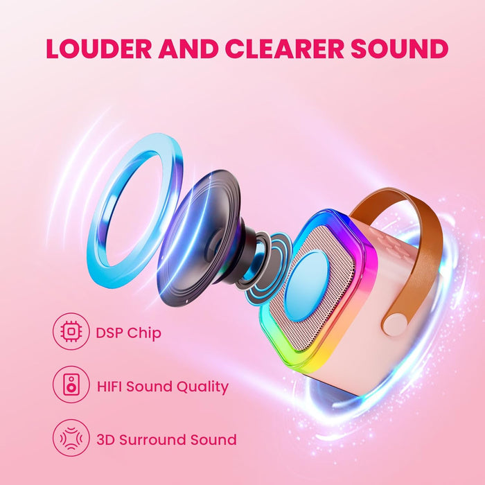 Karaoke Machine with 2 Microphones Bluetooth Speaker