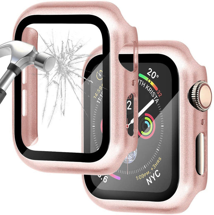 For Apple Watch 38mm Case+Tempered Glass Screen Protector Series 3 2 1