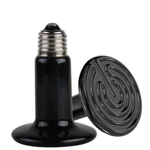 Black ceramic heating element with spiral design on a white background