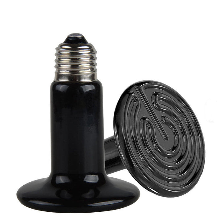 Black ceramic heating element with spiral design on a white background
