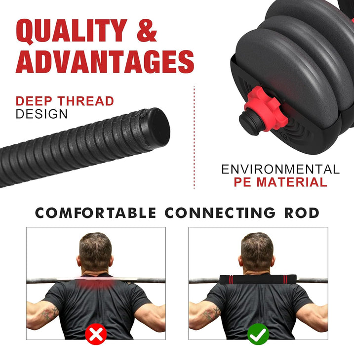 4 in 1 Adjustable Dumbbell Kettlebell Set