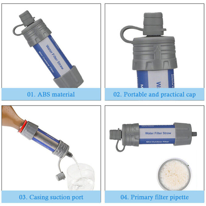 Portable Camping Hiking Mini Water Filter Straw Purifier