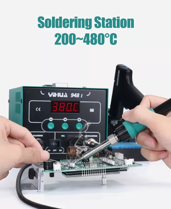 LCD Soldering Iron Desoldering 2in1 Station