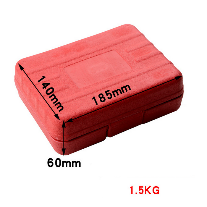 Red Socket Adapter  with dimensions and weight indicated on a white background