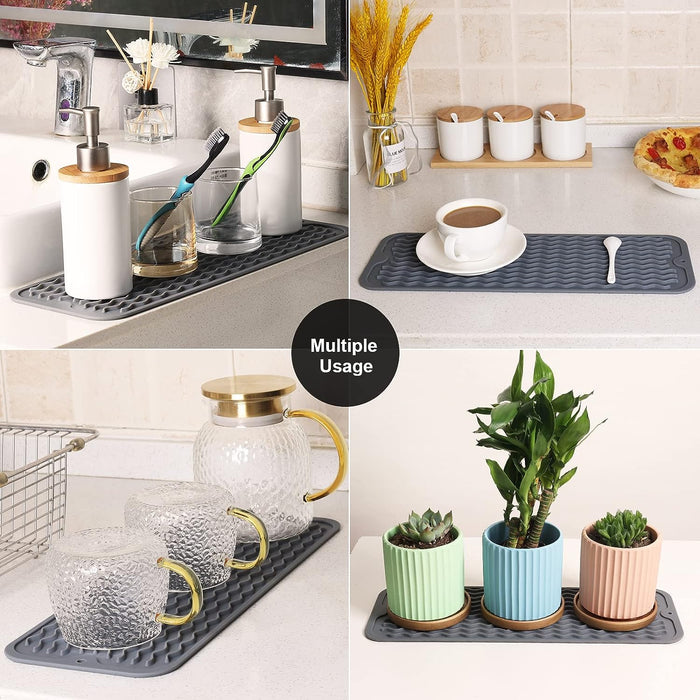 Silicone Dish Drying Mat Green