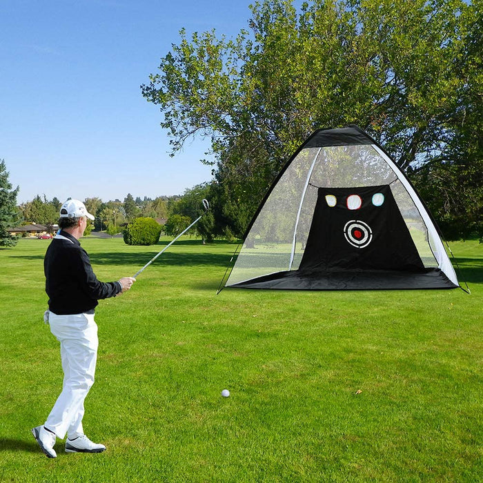 Foldable Golf Hitting Net Sets with Chipping Target Pockets