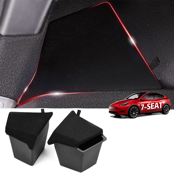 Tesla Rear Window Storage Tesla Model Y Rear Trunk Organizer Storage Boxes with Lids — Off The Back