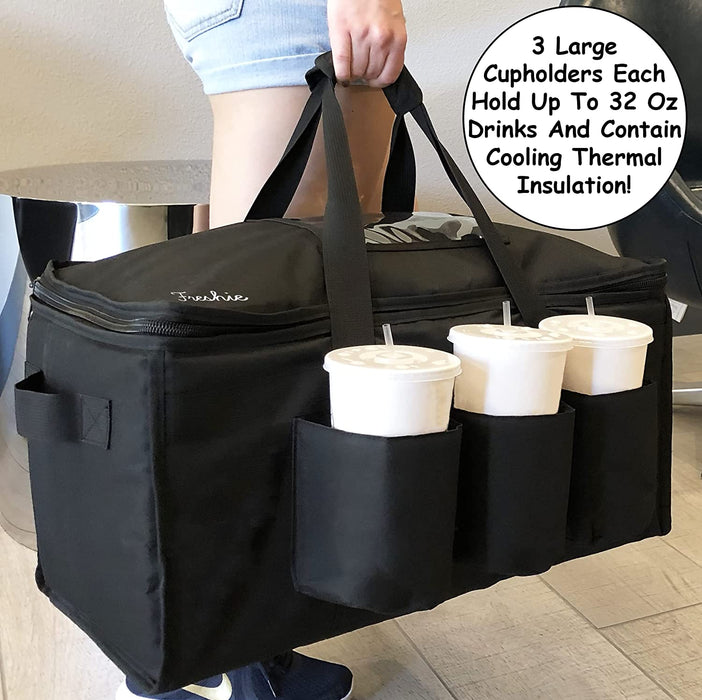 Food Delivery Bag with Cup Holders