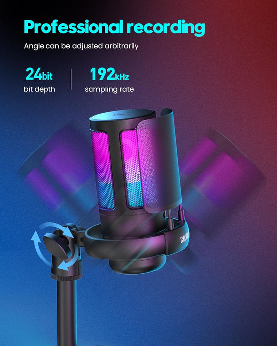 Gaming Microphone, USB PC Mic for Podcasts Videos, Streaming