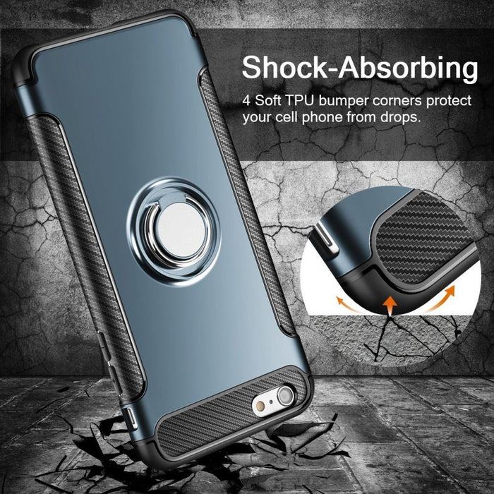 iPhone 7 Plus 8 Plus Magnetic Ring Stand Case Navy