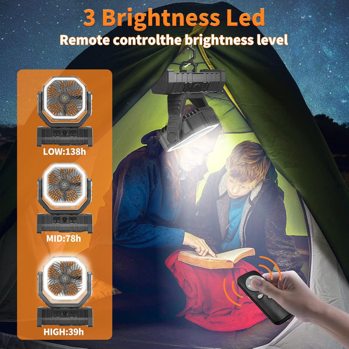 Portable Tent Camping Fan Desk Fan LED Lantern