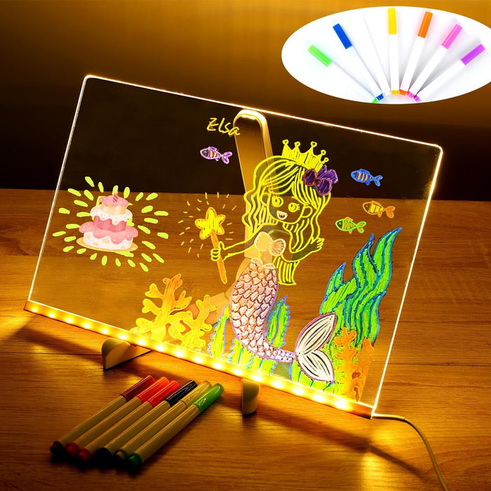 Led Acrylic Message Board with Color Pens 20x30cm