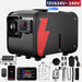 Black and red electrical device with accessories on a white background