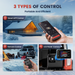 Three types of control methods with a snowy landscape background.
